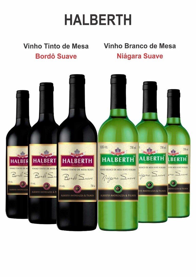 Kit 6 vinhos halberth suave 750ml leia descrico d nq np 942560 mlb27641774686 062018 f